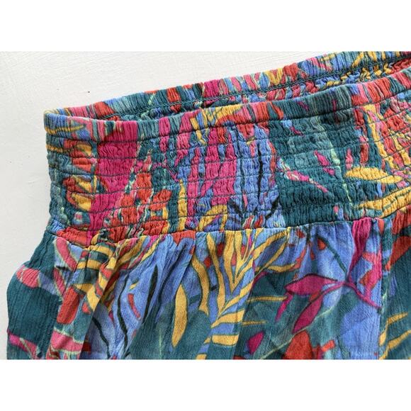 Kona Sol Tropical Palazzo Pants Boho Women’s Size Large High Rise Smocked Waist - Picture 4 of 4